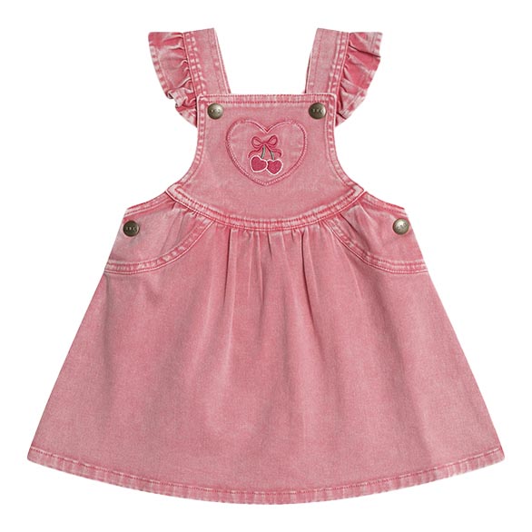 Huxbaby Cherry Heart Vintage Pinafore Dress 6M-2Y
