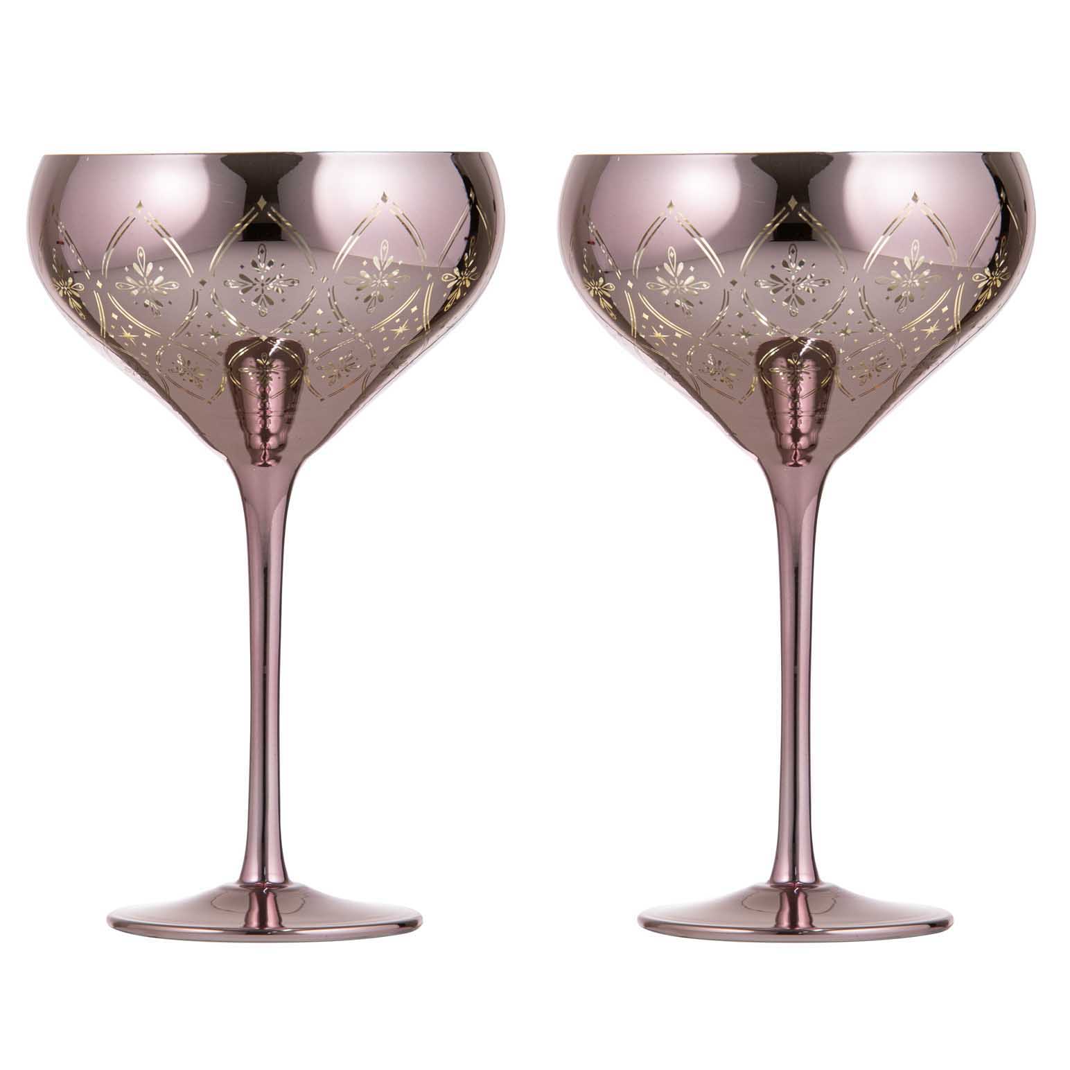 Tempa Chantelle Blush 2pk Cocktail Glass