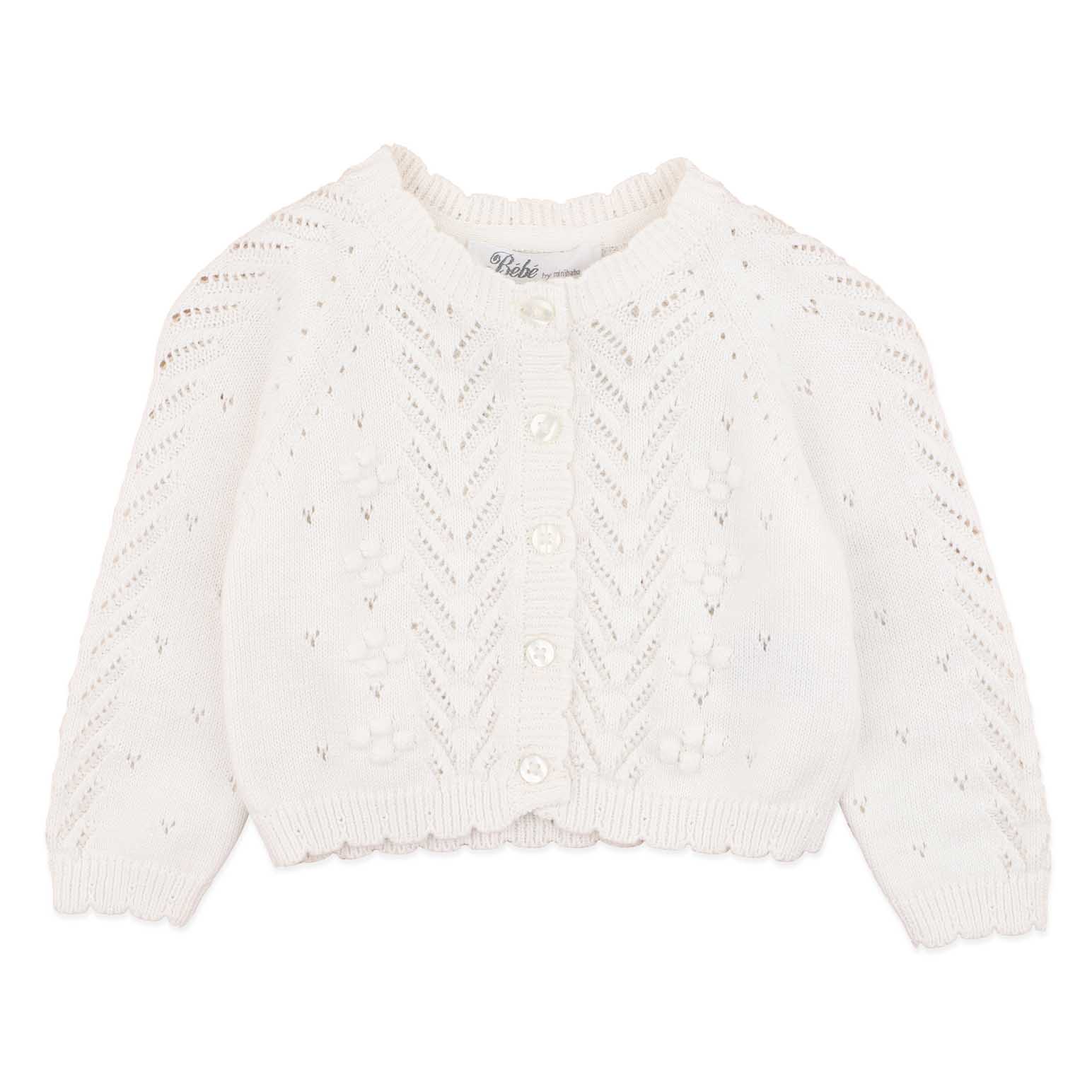 B&eacute;b&eacute; Girls Cloud Pointelle Cardi