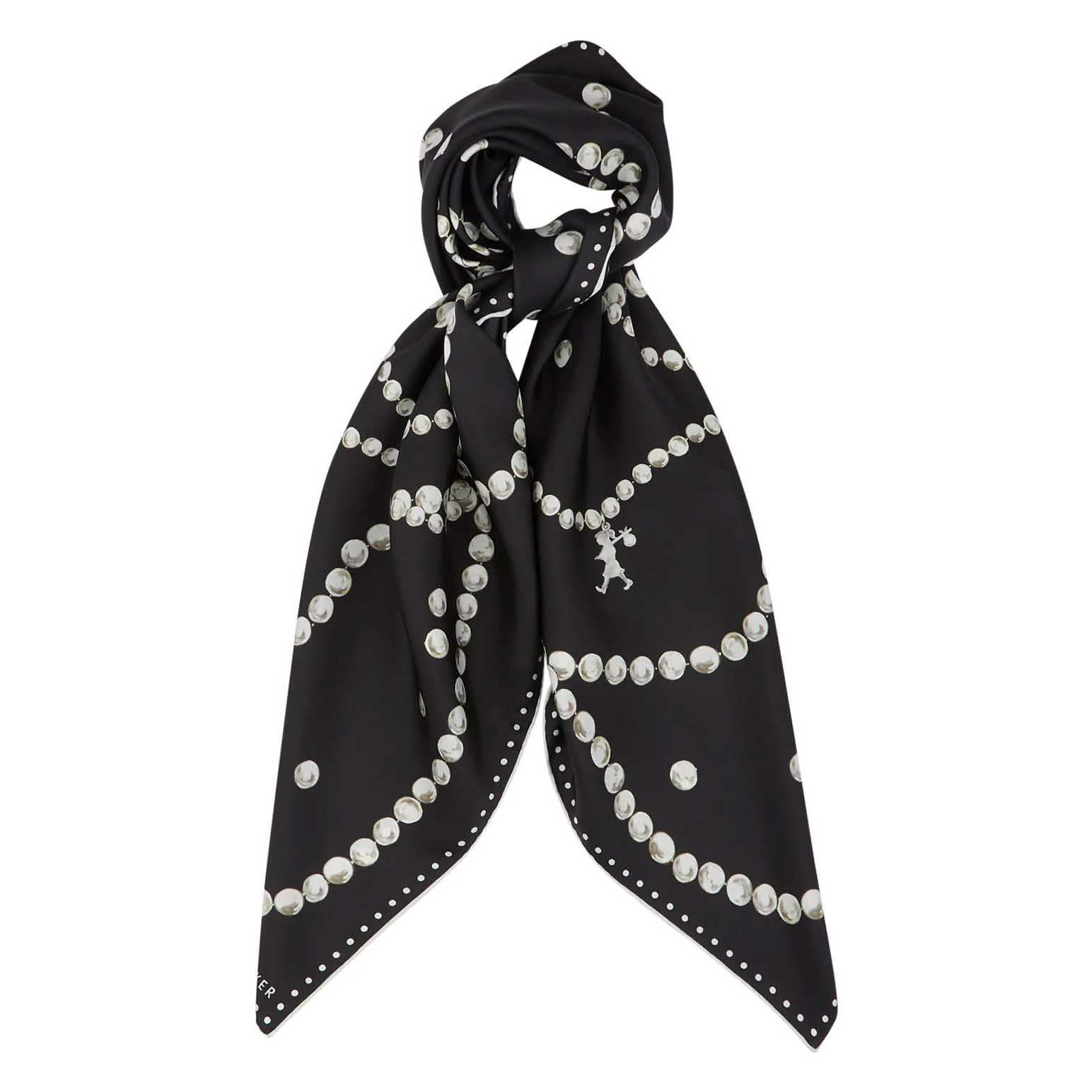 Karen Walker Runaway Pearls Classic Silk Scarf