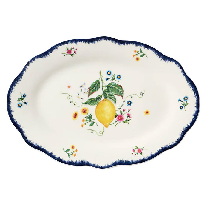 Casa Domani Frutta Scallop Oval Rim Platter 26x17cm