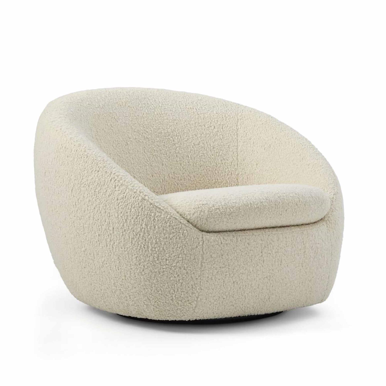 West Elm Cosy Swivel Chair Ivory