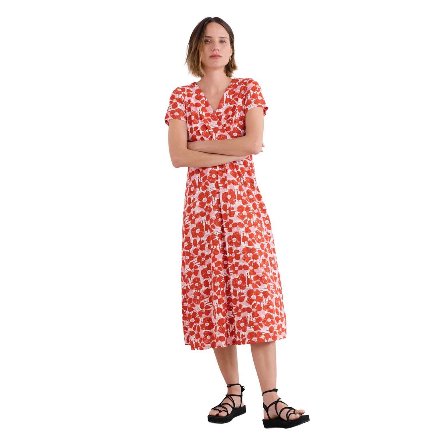 Seasalt Cornwall Chapelle Dress Patchwork Bloom Mandarin