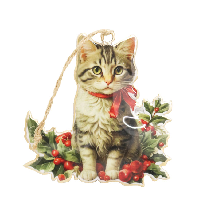 Vintage Cat With Garland Hanger