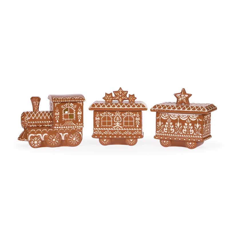 Holly & Ivy Led Ceramic Gingerbread Train