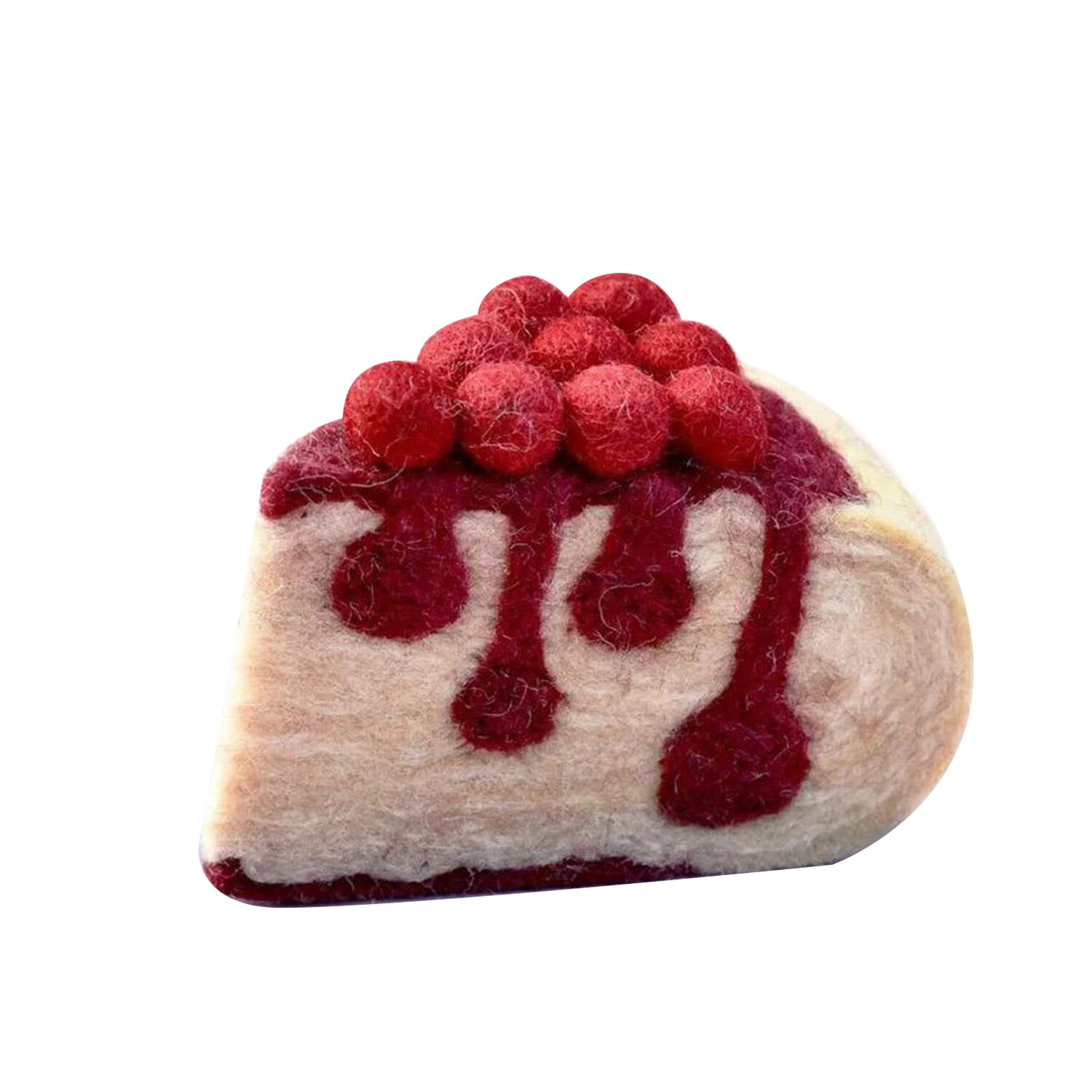 Tara Treasures Felt Boysenberry Cheesecake Slice