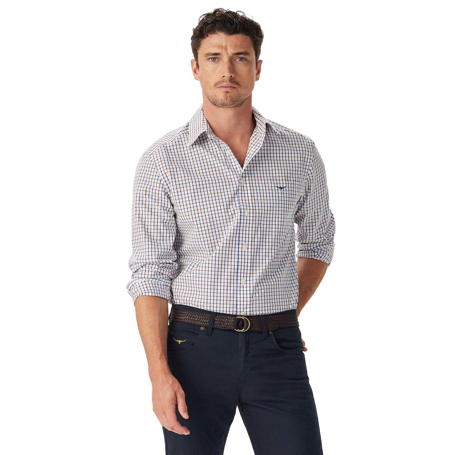 R.M. Williams Newland Poplin Check Shirt