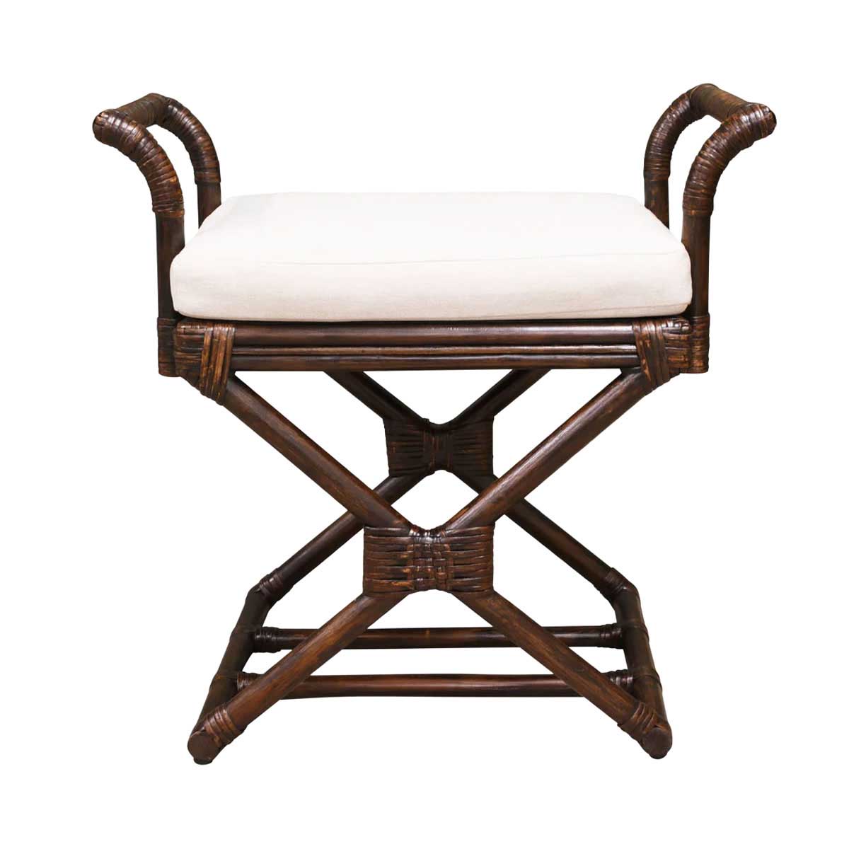 PLANTATION Amara Stool w Cream Seat Cushion - Chocolate