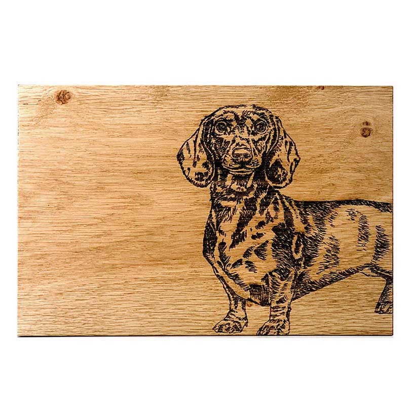 Selbrae House Oak Serving Board - 30cm - Dachshund
