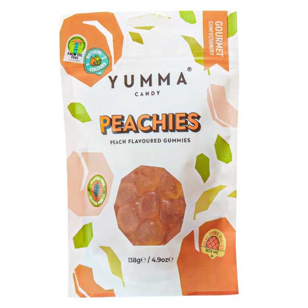 Yumma Candy Pouch Peachies 138g