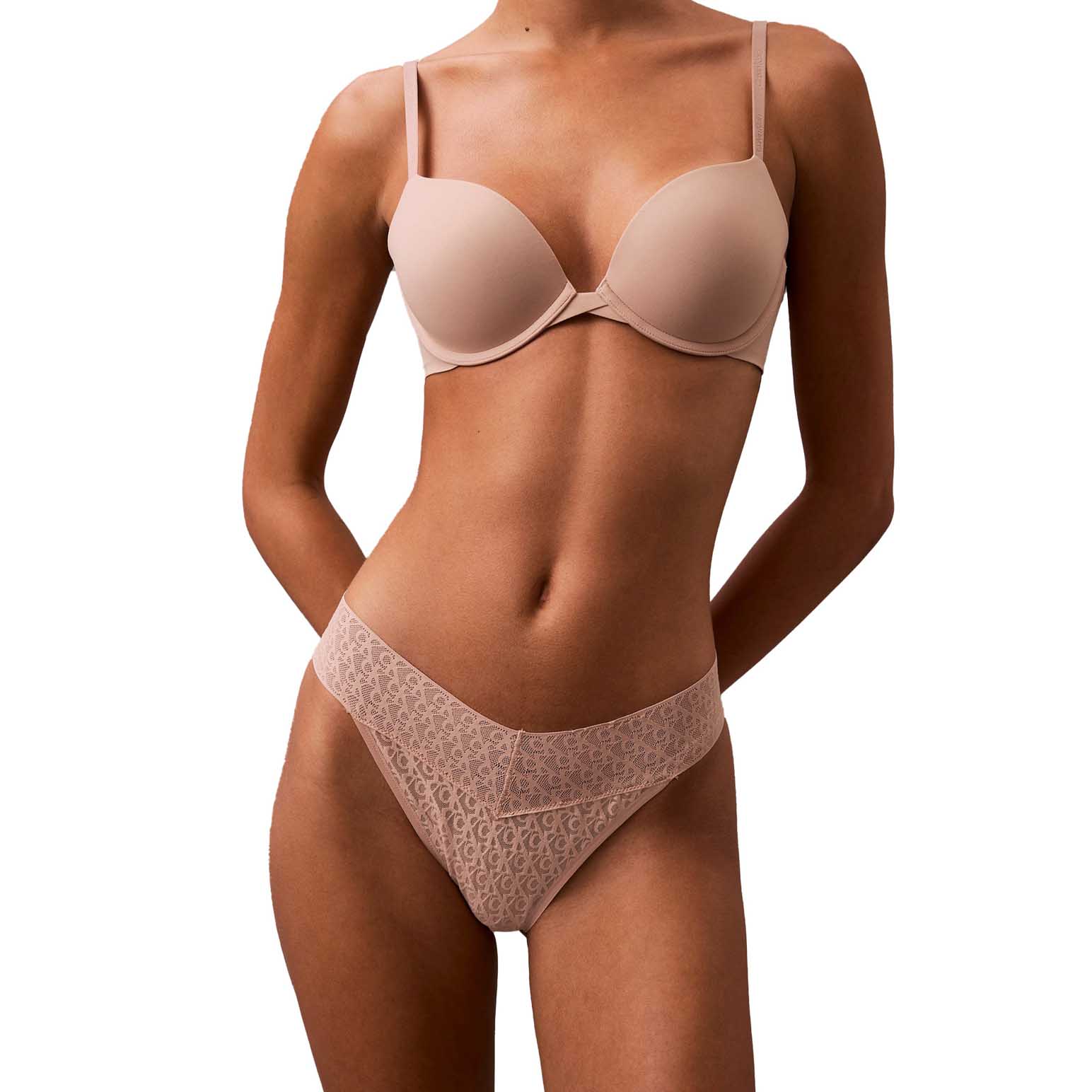 Calvin Klein Microfiber Stretch With Lace Low Rise Thong