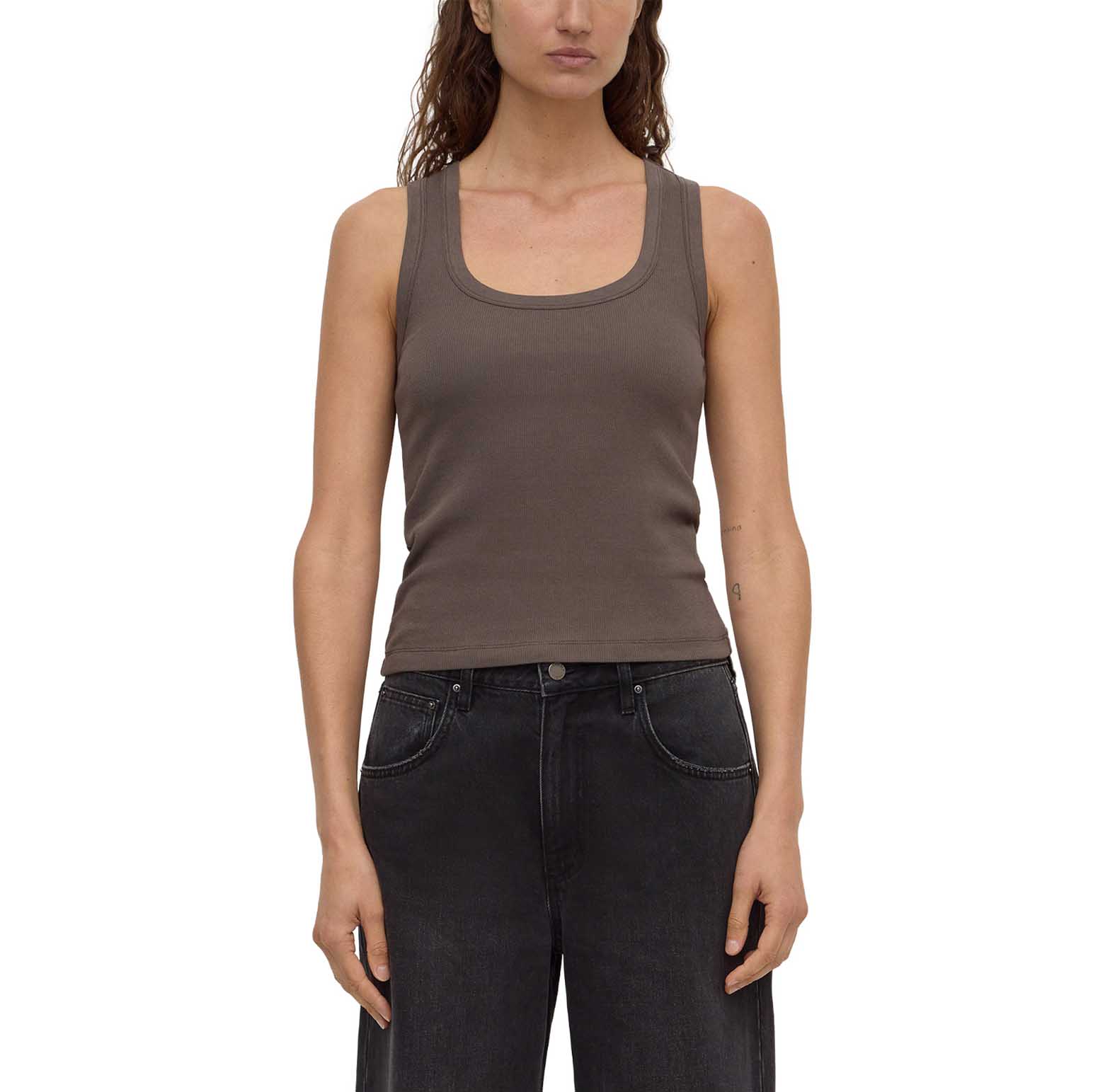 Assembly Label Robyn Scoop Neck Rib Tank Bark