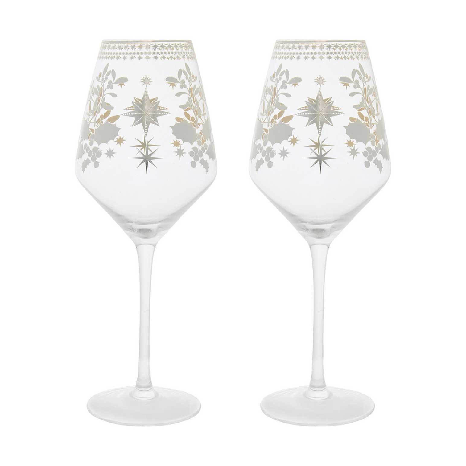 Maxwell & Williams White Christmas Wine Glass 500ml Set Of 2