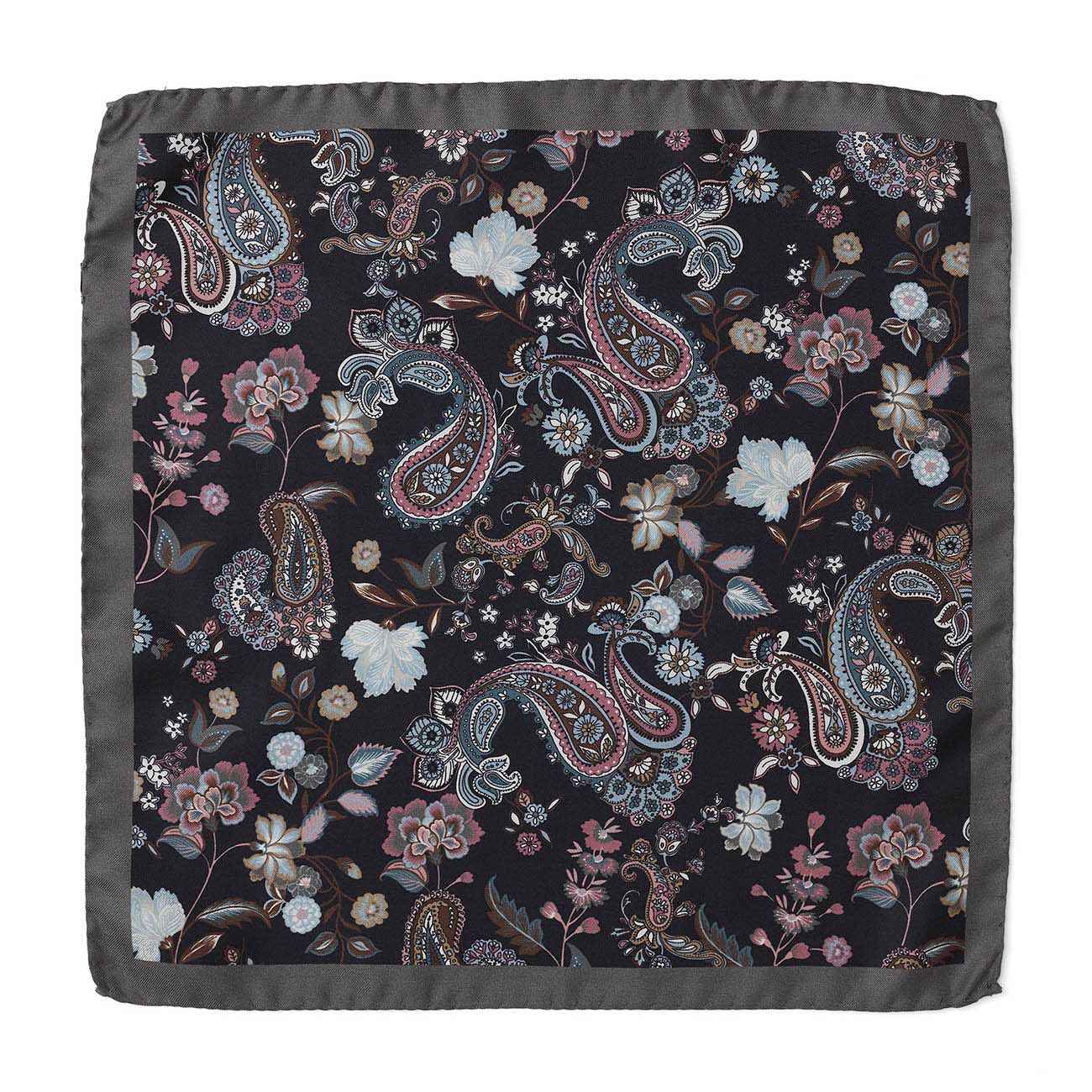 Cambridge Peony Paisley Pocket Square