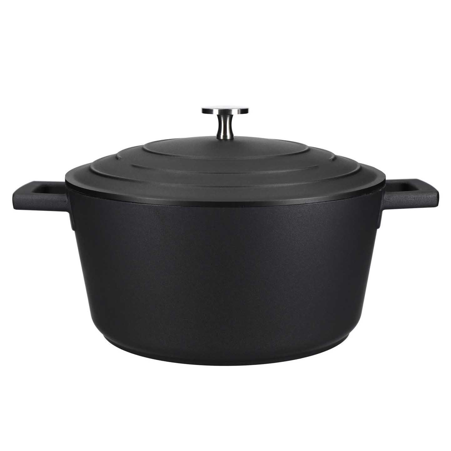 MasterCraft Cast Aluminium Casserole Dish Gift Boxed 24cm - Black
