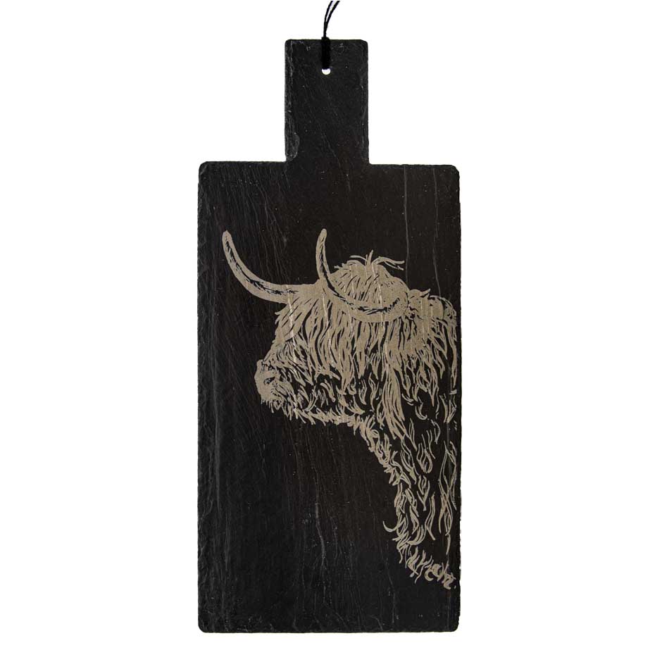 Selbrae House Slate Serving Paddle - Large - Highland Cow