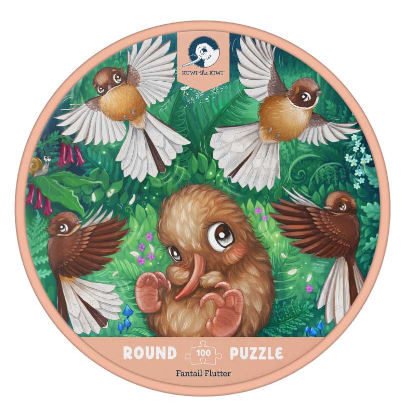 Tikitibu Puzzle - Fantail Flurry - Round - 100 Piece