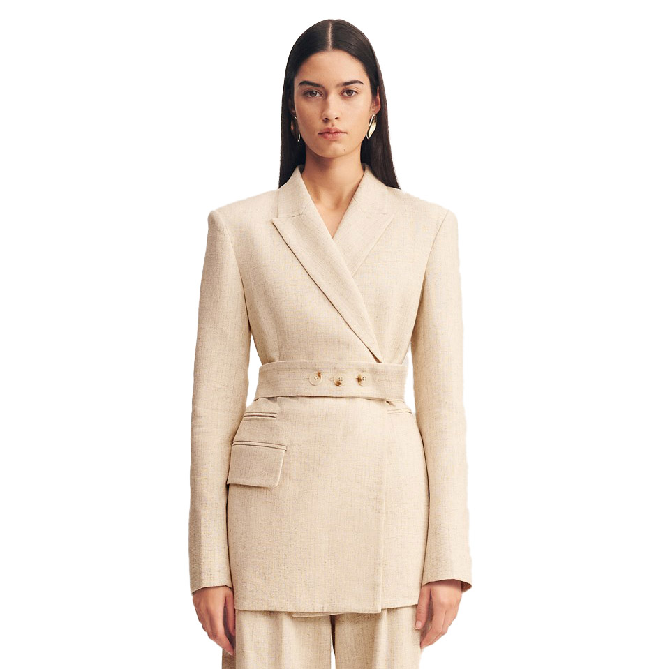 Shona Joy Newman Hourglass Double Breasted Blazer With Belt