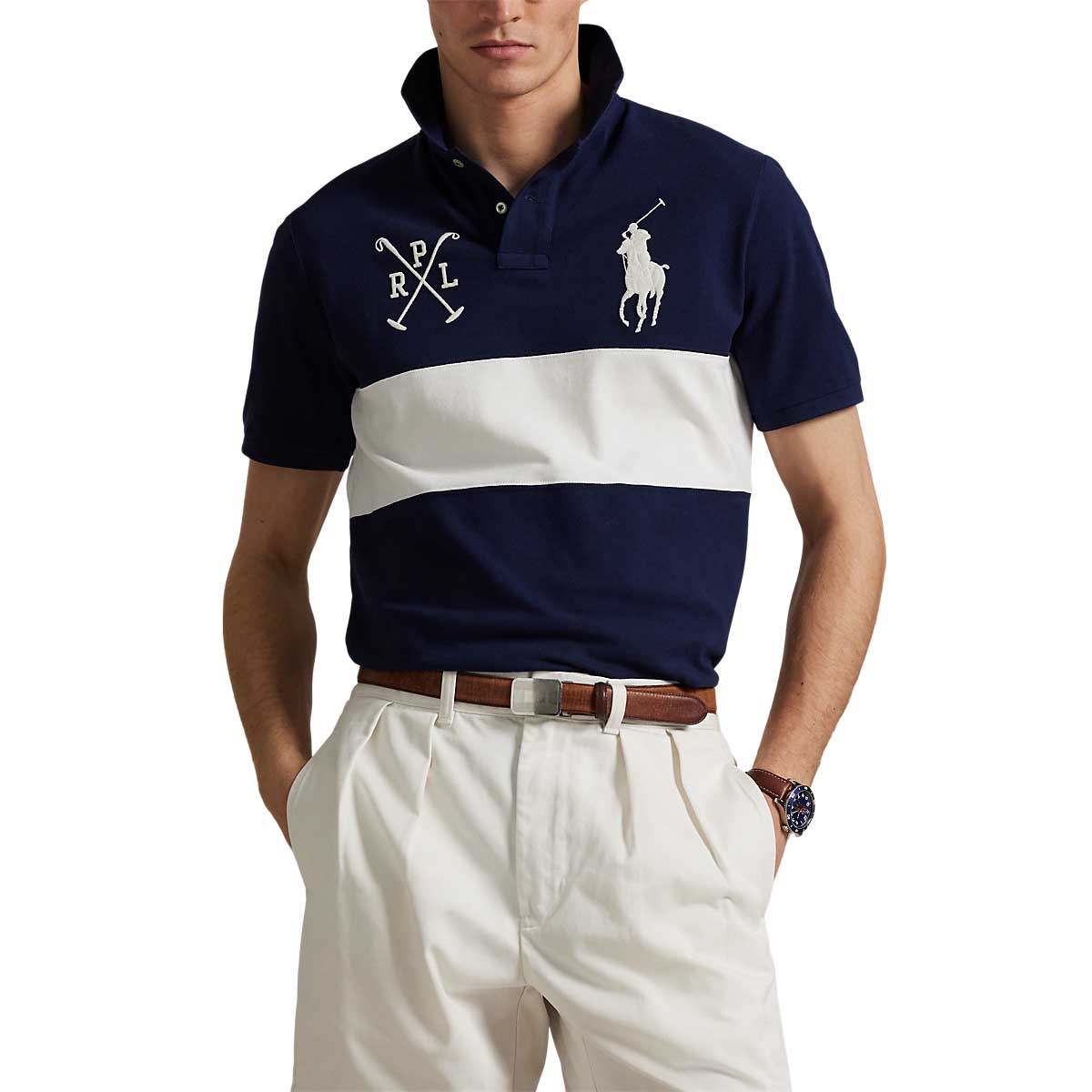 Polo Ralph Lauren Custom Slim Fit Big Pony Mesh Polo Shirt