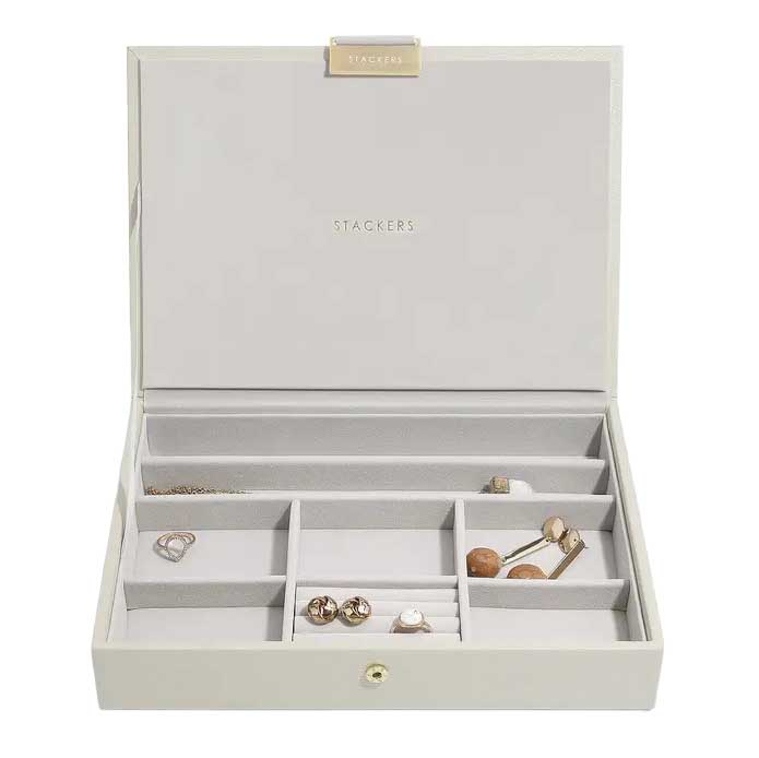 Stackers Classic Jewellery Box Lidded - Oatmeal