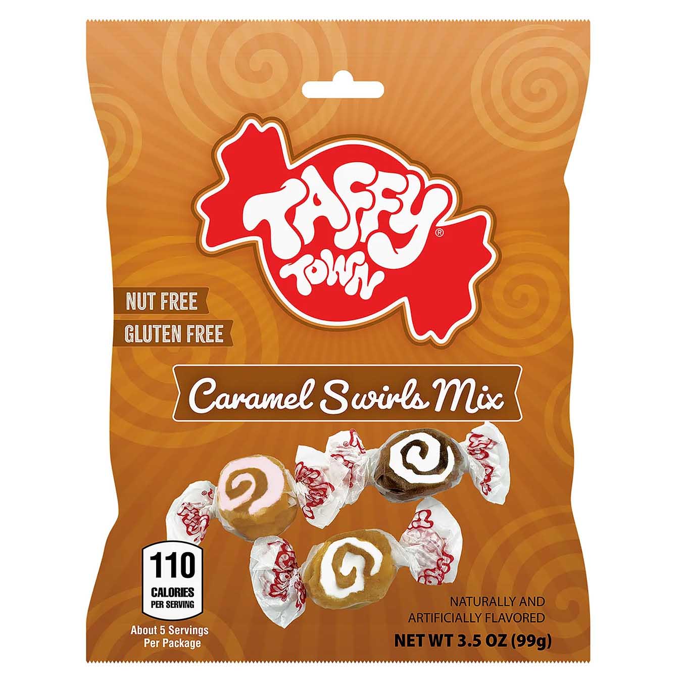 Taffy Town Caramel Swirls Taffy Pouch 99g