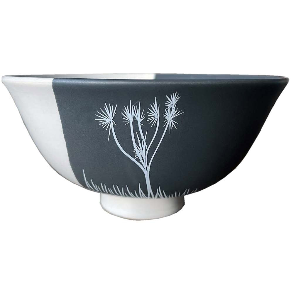 Jo Luping Coastal Ti Kouka Dipped White On Black 11cm Bowl