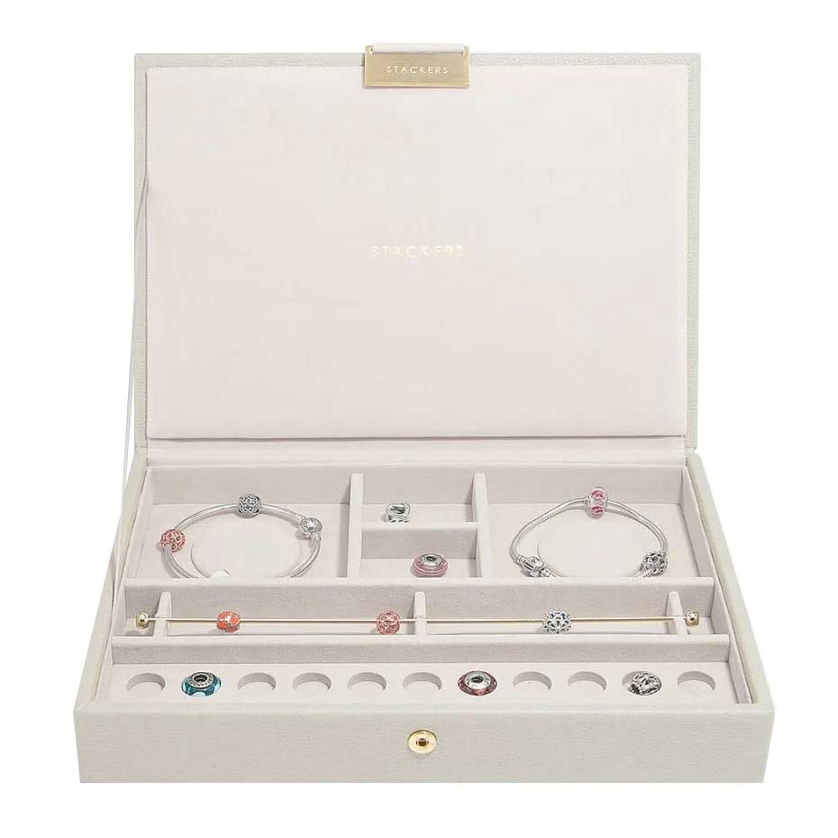 Stackers Classic Lidded Charm Box Oatmeal