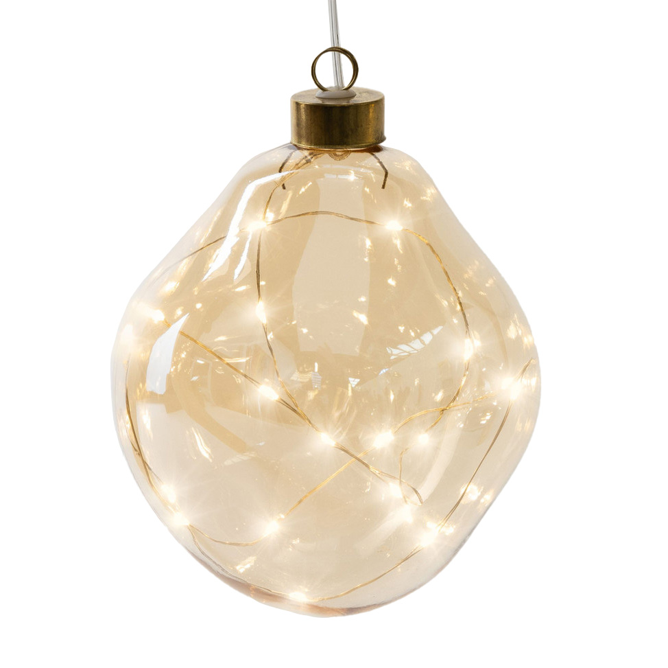 Stellar Haus 12cm Champagne Orb Hanging Glass