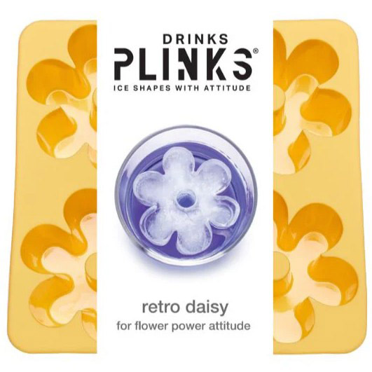 Drinks Plinks Ice Cube Tray - Retro Daisy Yellow