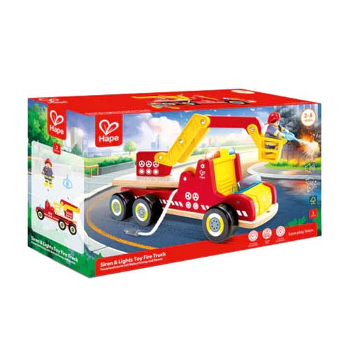 Hape Siren & Lights Toy Fire Truck