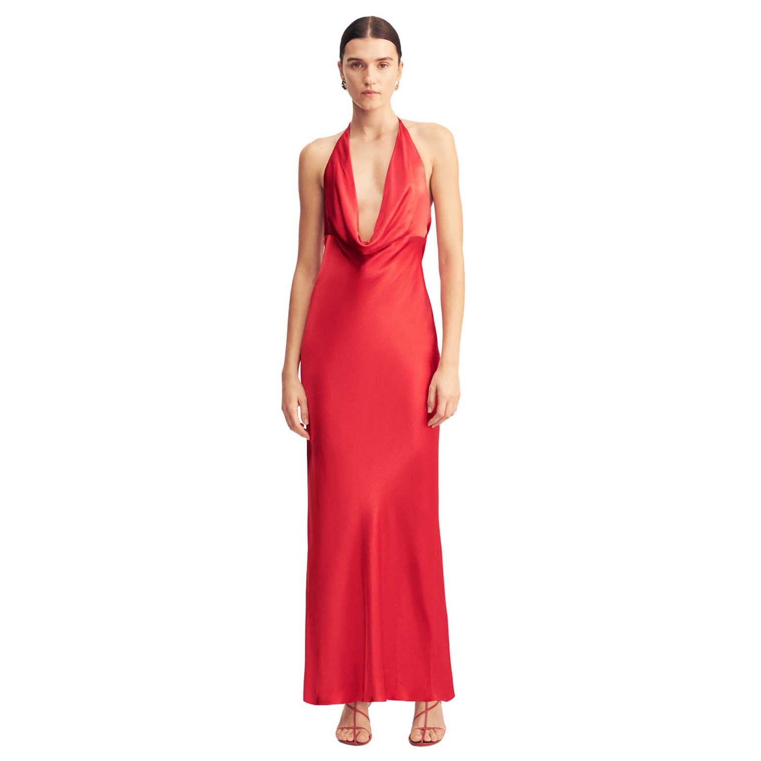 Shona Joy Tatum Asymmetrical Draped Maxi Dress