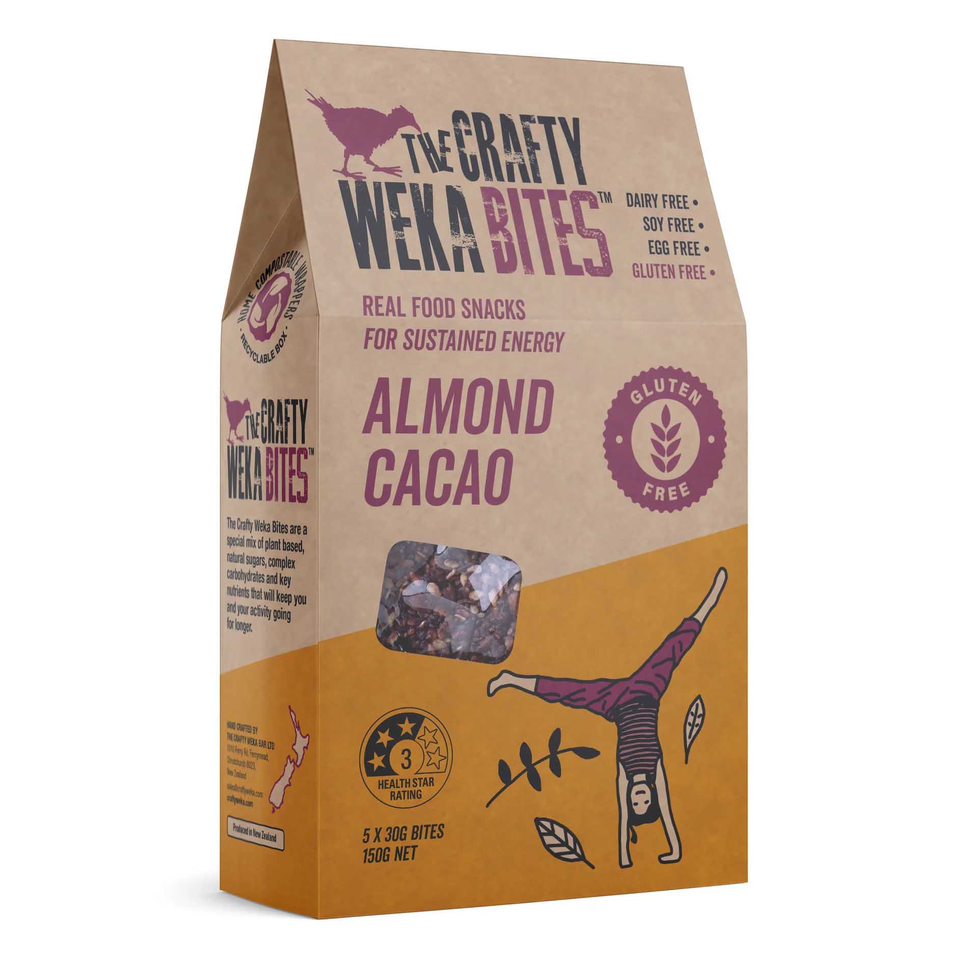 The Crafty Weka Bites Gluten Free Almond Cacao 150g