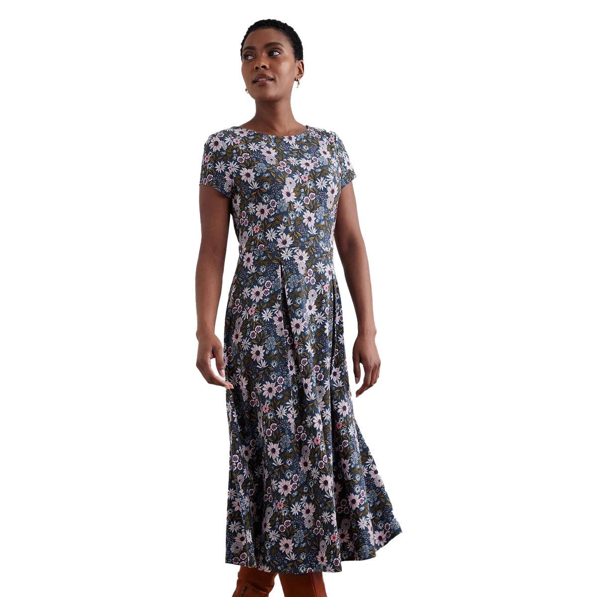 Seasalt Cornwall Wild Bouquet Dress Pattern Flower Night