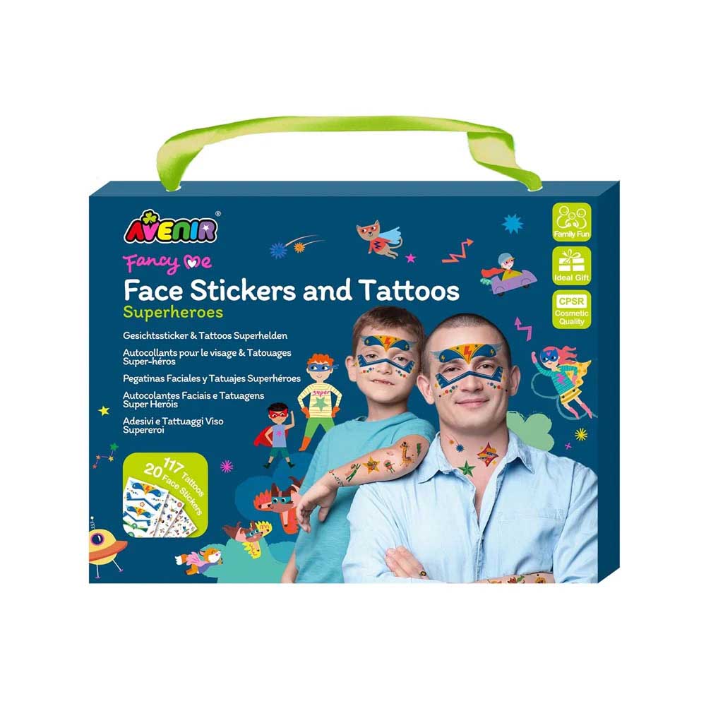 Avenir Face Stickers and Tattoos Superheroes
