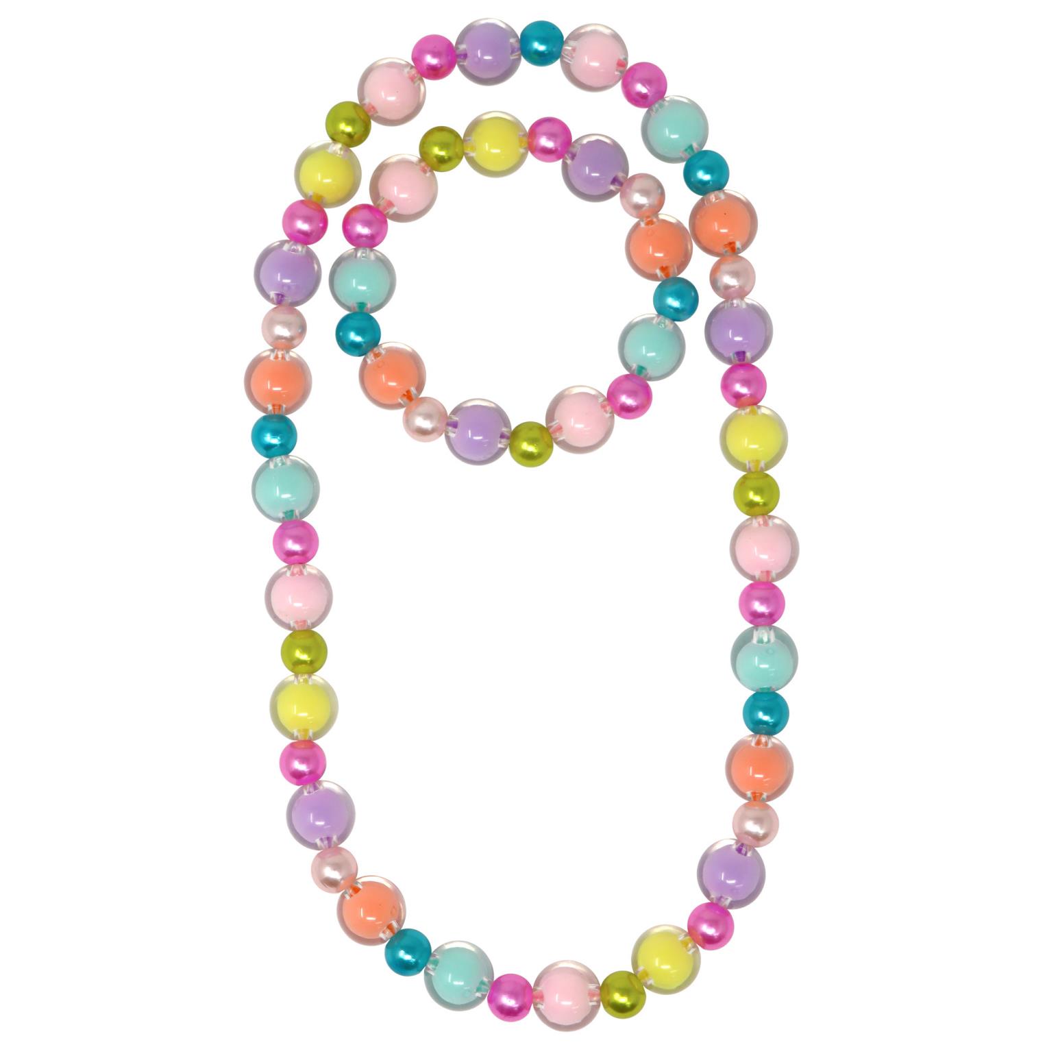 Pink Poppy Rainbow Bubble Necklace & Bracelet Set