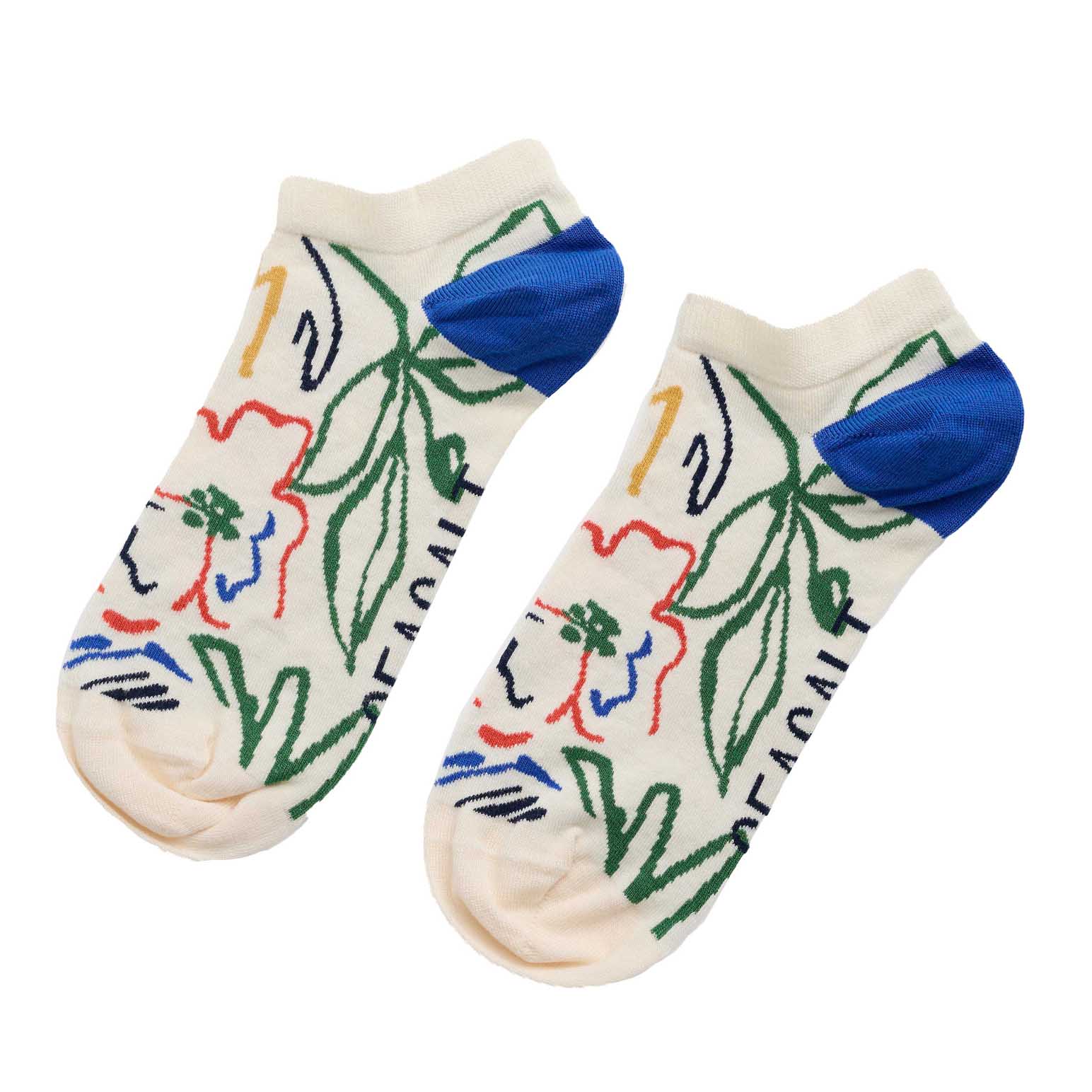 Seasalt Cornwall Womens Bamboo Arty Trainer Socks Painters Garden Chalk Mix