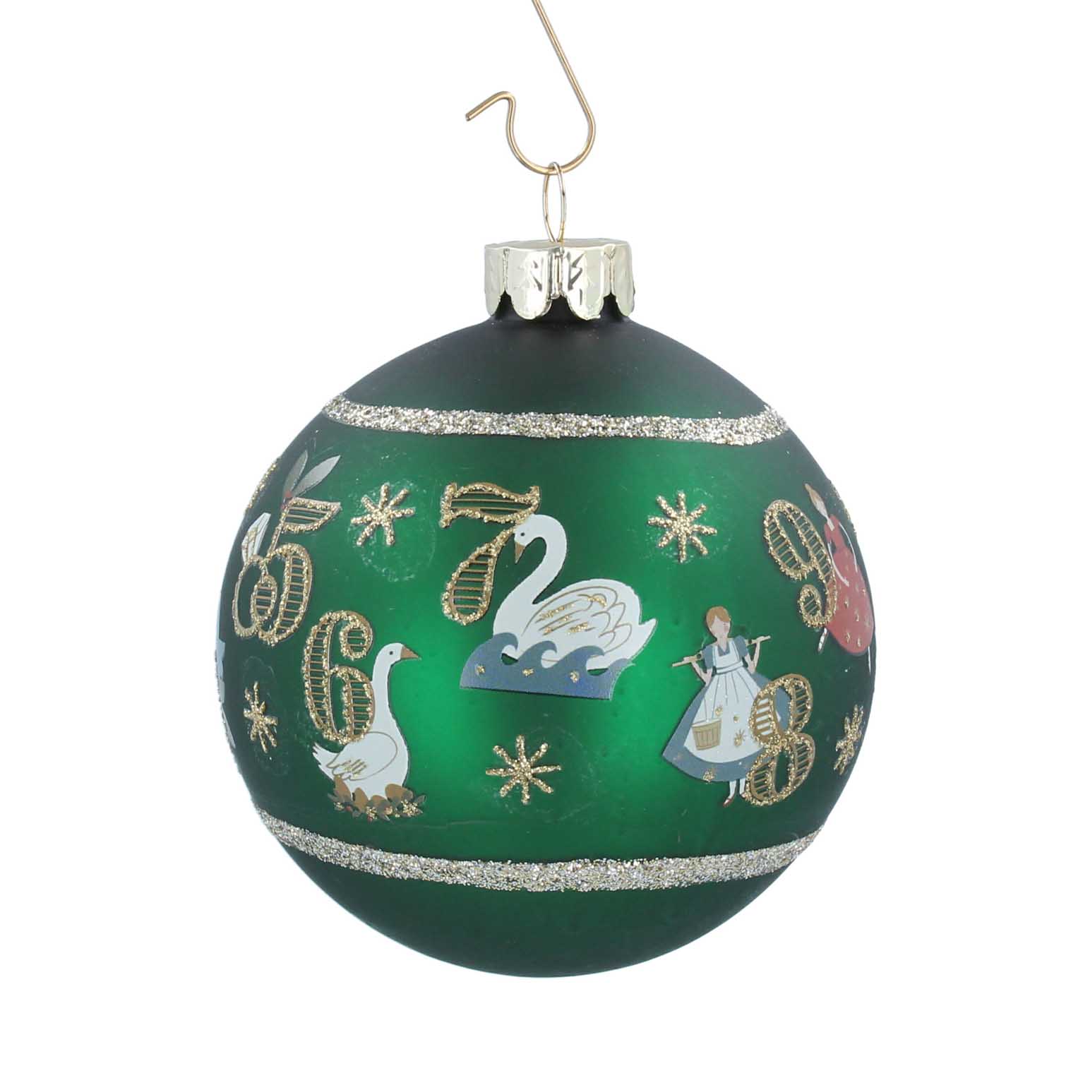 Gisela Graham Matt Green 12 Days Of Christmas Glass Ball