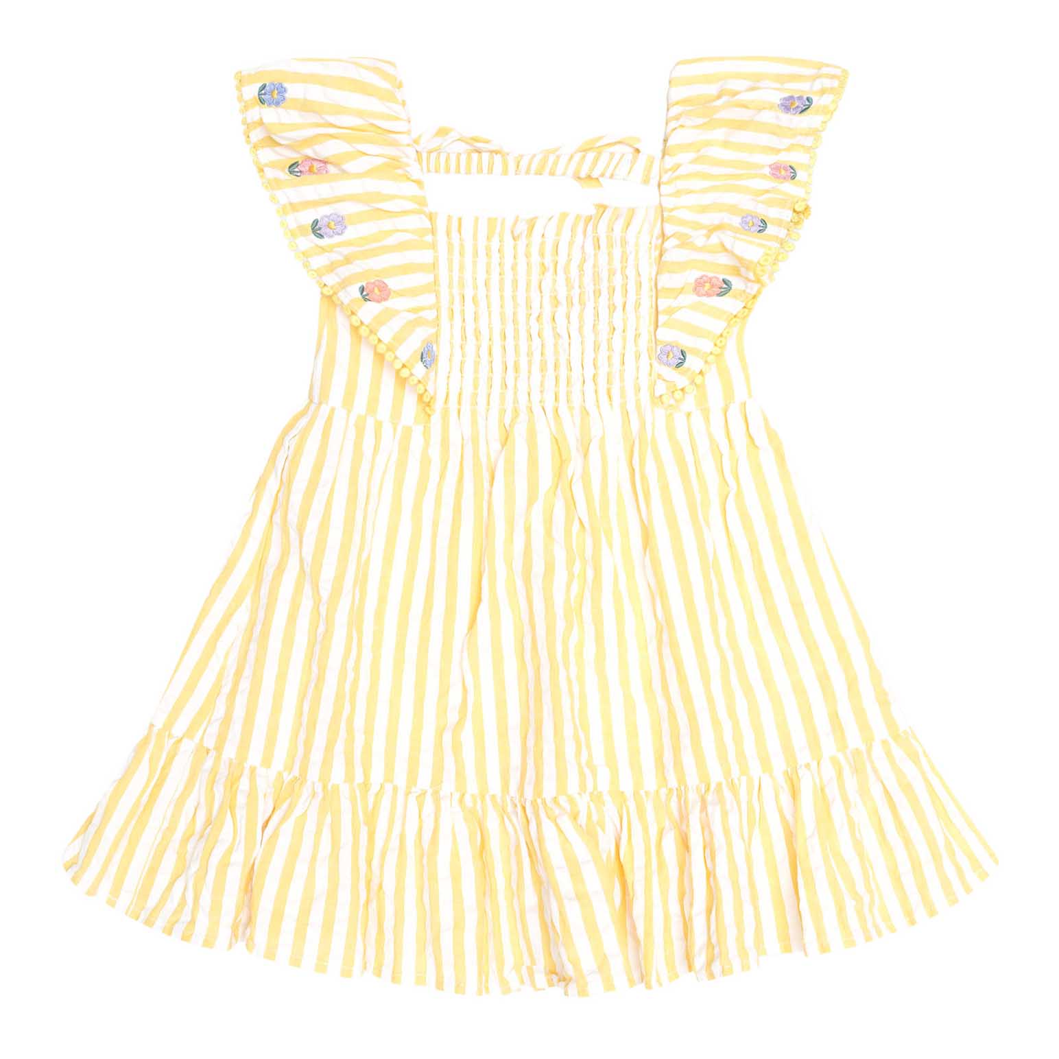 Huxbaby Flower Field Stripe Shirred Dress 3-5Y
