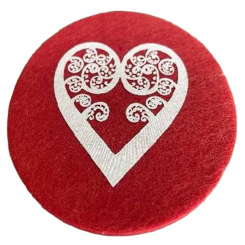 Jo Luping Aroha Fern On Red Set Of 4 Ecofelt Coaster