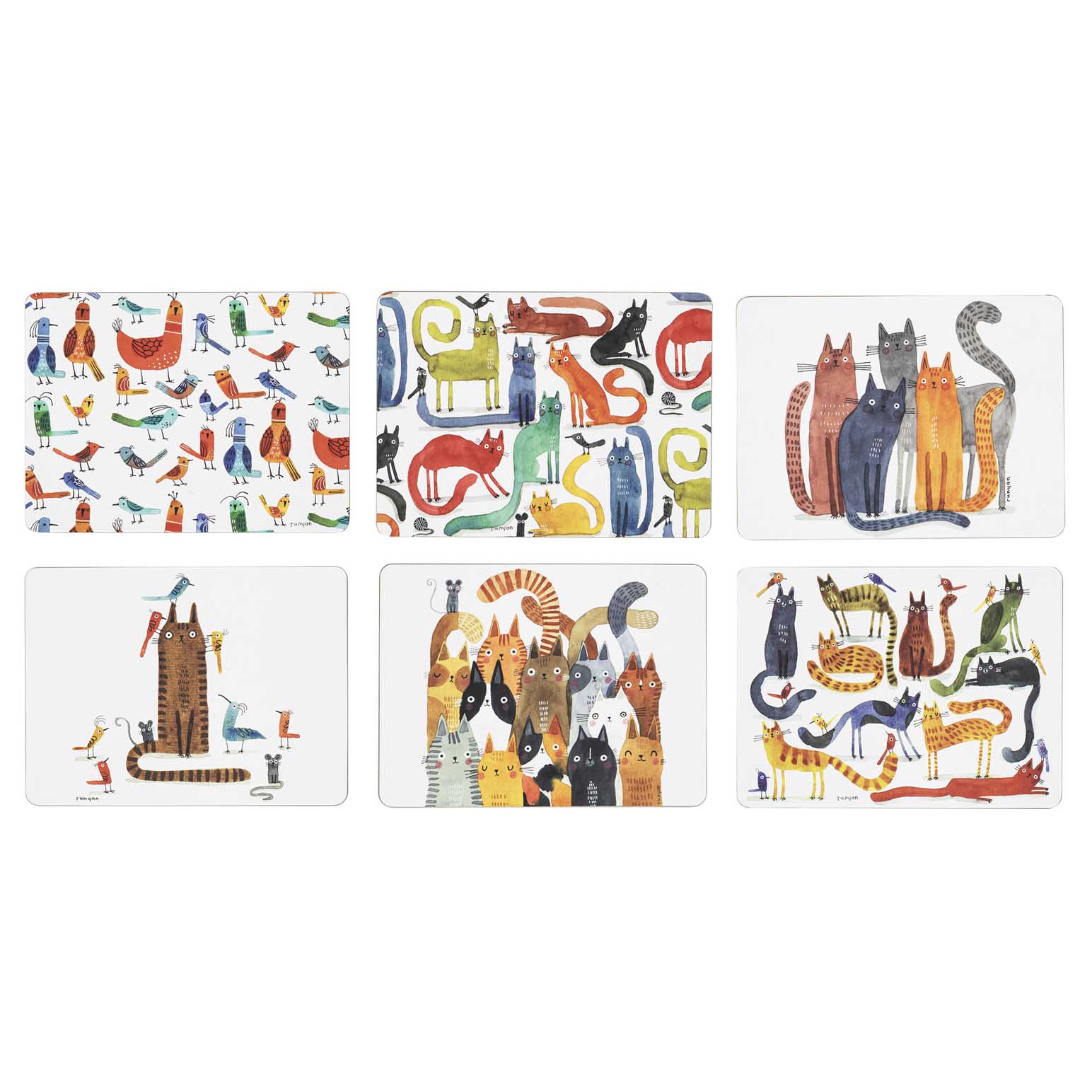 Ashdene Quirky Cats Assorted 6Pk Placemat