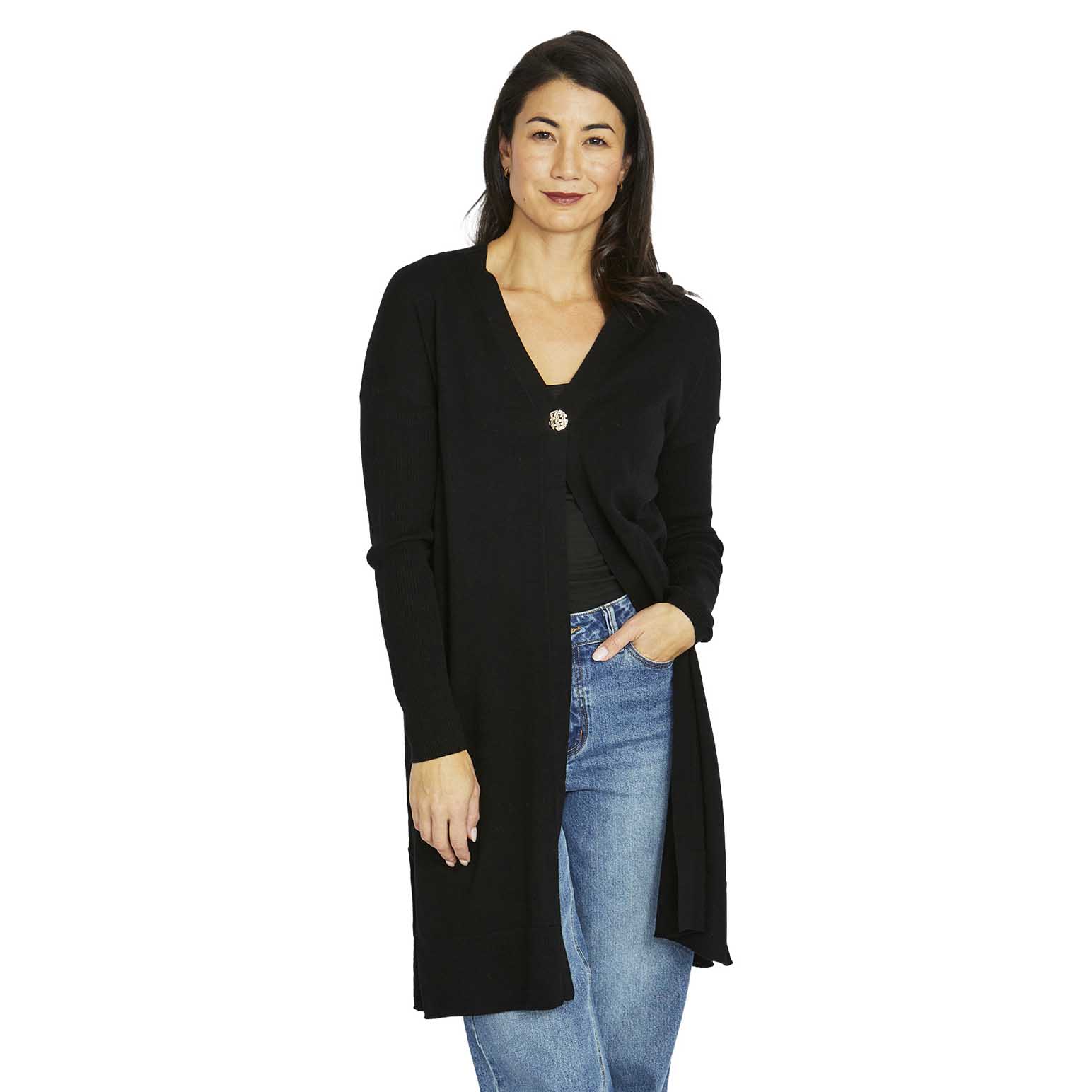 Jump Gold Button Long Cardi