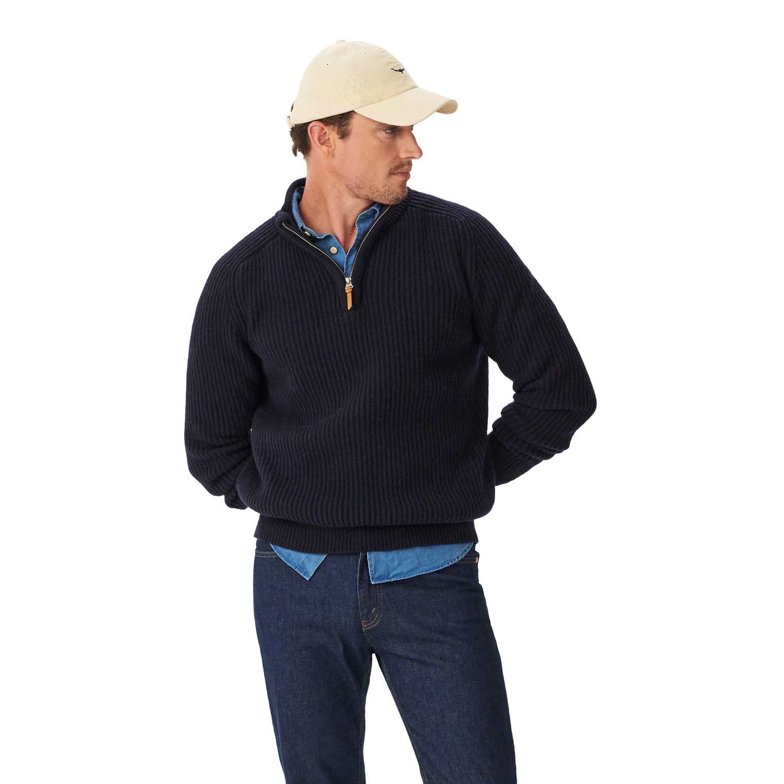 R.M. Williams Higgins Merino 1/4 Zip Knit