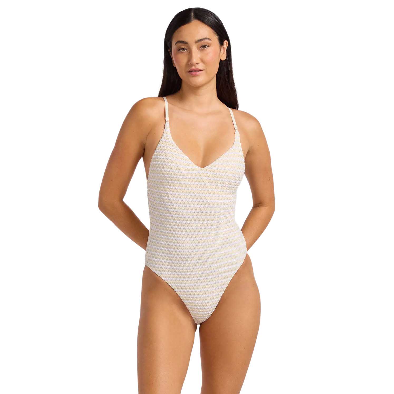 Seafolly Mesh Effect V Neck One Piece