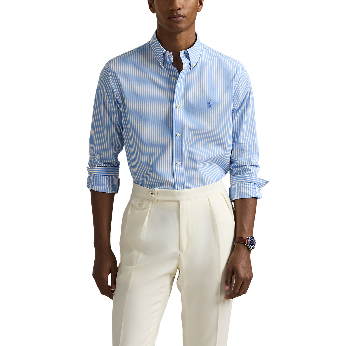 Polo Ralph Lauren Custom Fit Striped Stretch Poplin Shirt