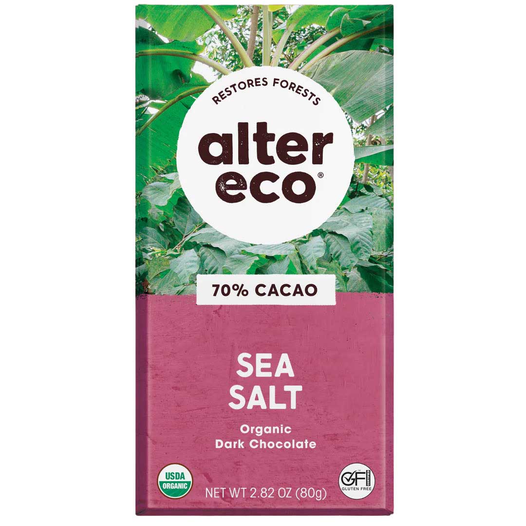 Alter Eco Organic Chocolate Bar 70% Sea Salt 80g