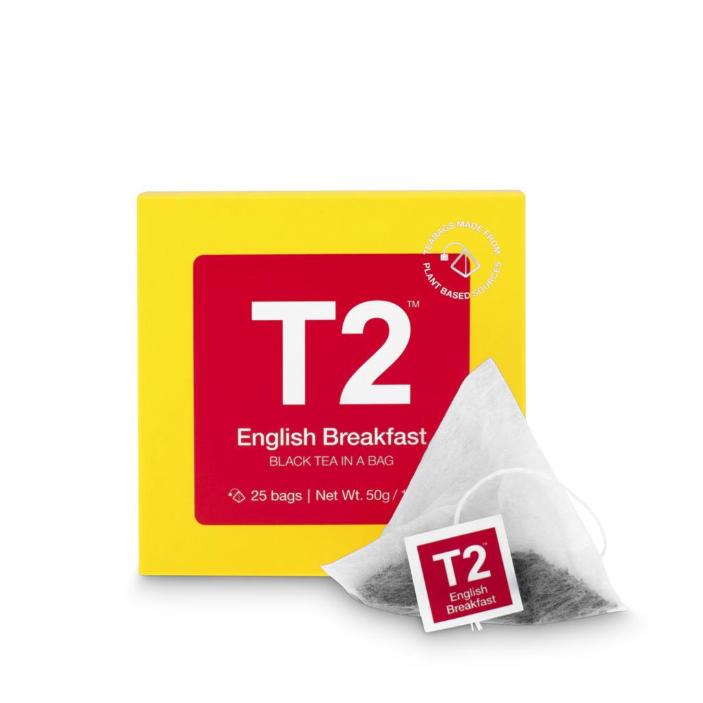 T2 English Breakfast Tea Bag Cube 25 Pack