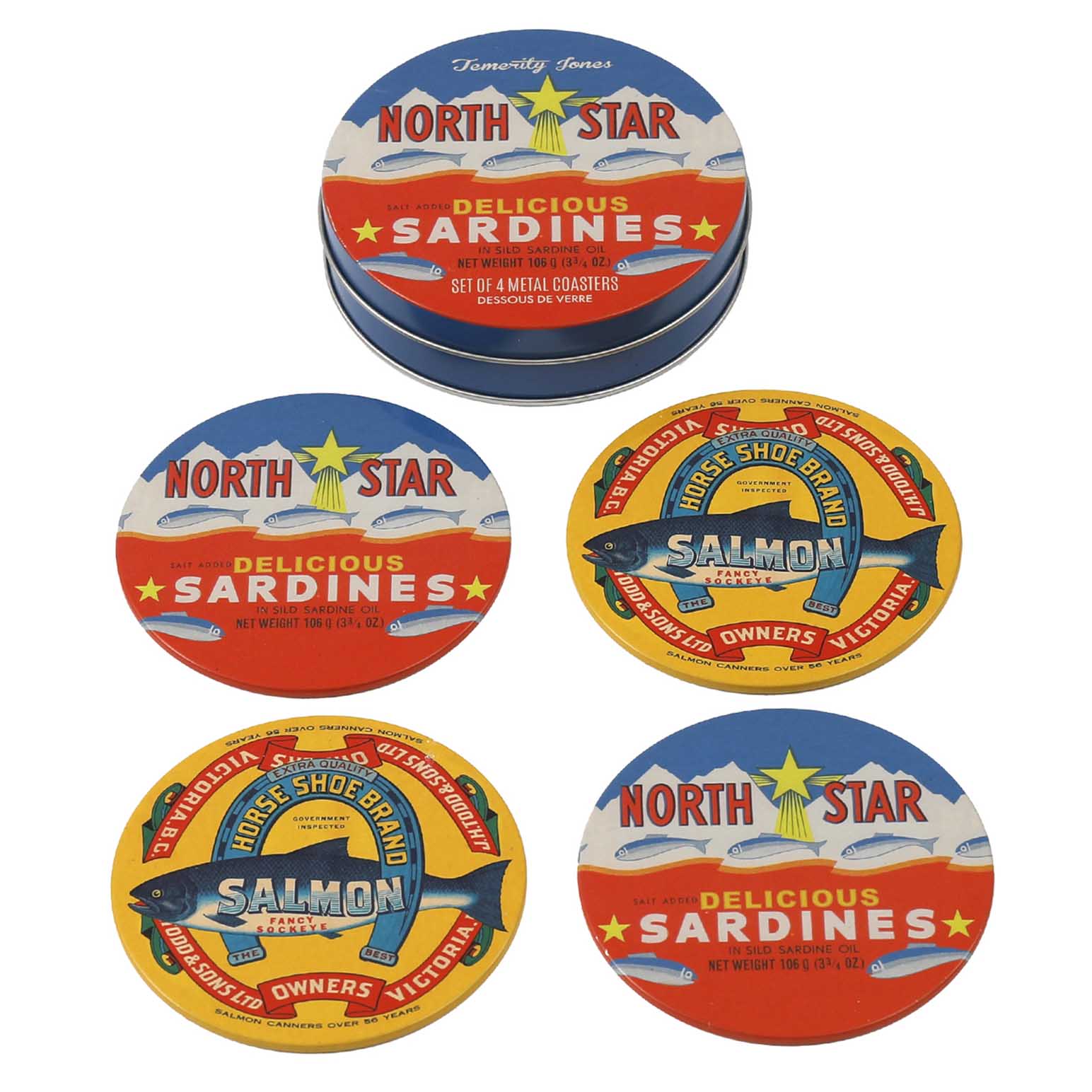 SIL Interiors Sardines Tin Coasters Set of 4