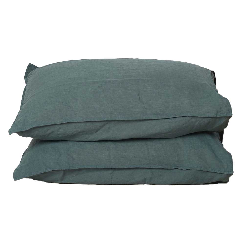 Home Lab 100% French Flax Linen Pillowcase Pair