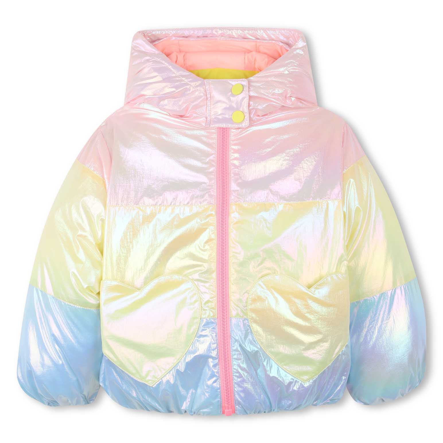 Billieblush Tricolor Hooded Puffer Jacket 3Y-6Y