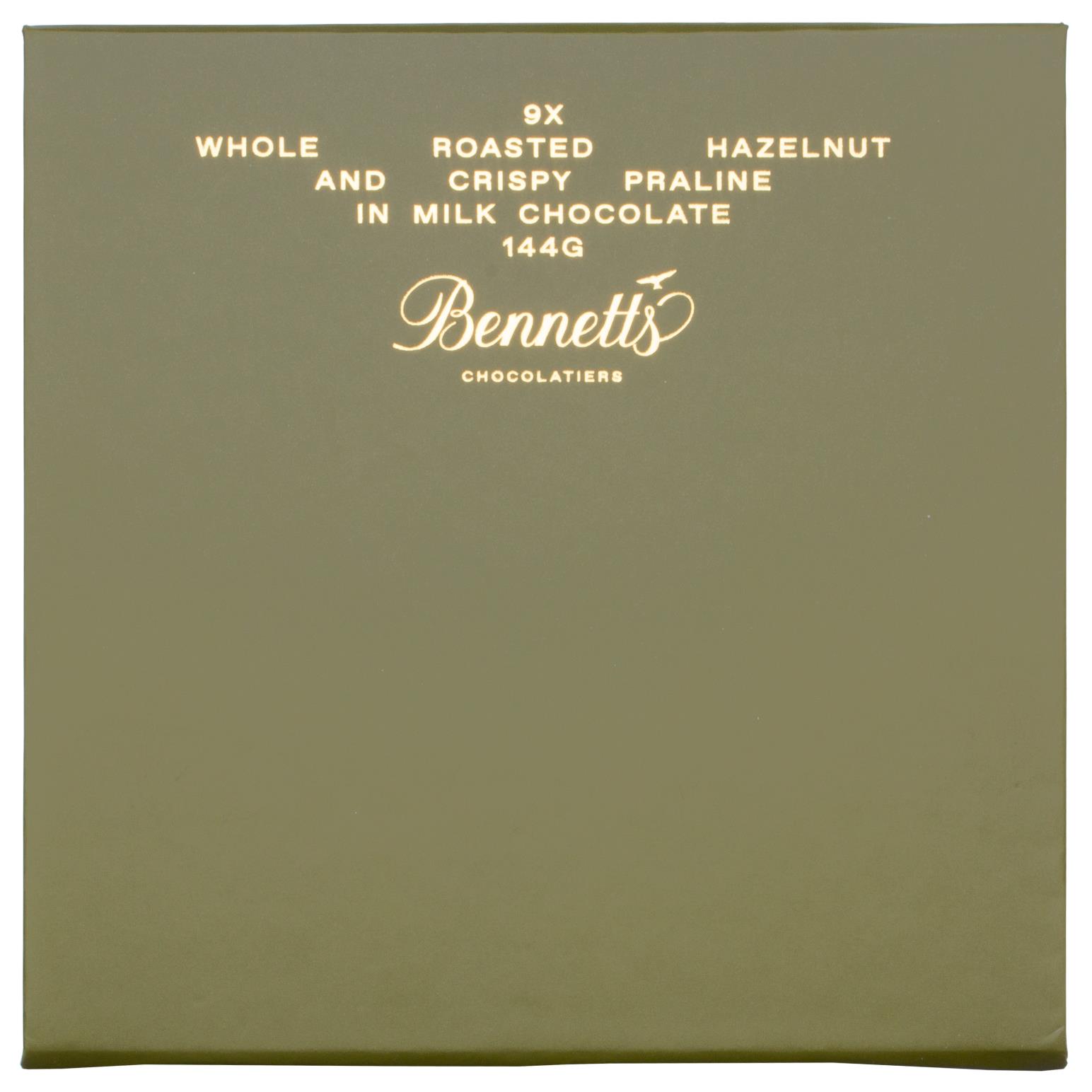 Bennetts of Mangawhai 9 Whole Roasted Hazelnut & Crispy Praline 144g